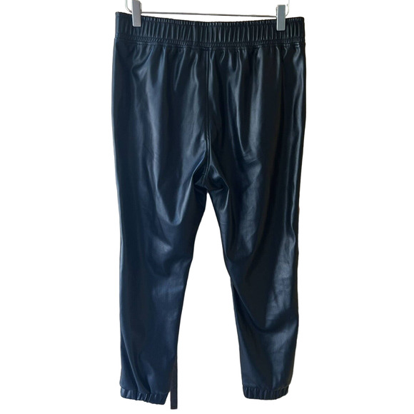 BB Dakota Women's Black Faux Leather Vegan Drawstring Jogger Pants - Size M - Picture 7 of 10
